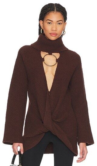 x REVOLVE Ailish Turtleneck Sweater in Chocolate | Revolve Clothing (Global)