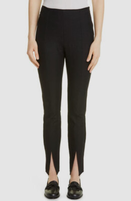 $360 Totême Women's Black Slit Cuff Skinny Fit Linen Blend Pants Size 34/US 2 | eBay US