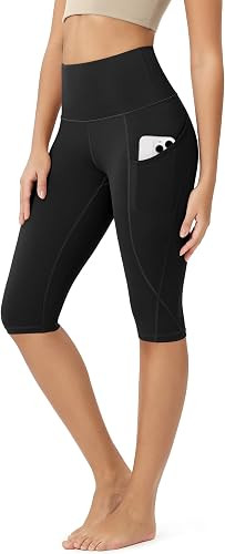 ODODOS Women's High Waisted Yoga Capris with Pockets, Tummy Control Non See Through Workout Athle... | Amazon (US)