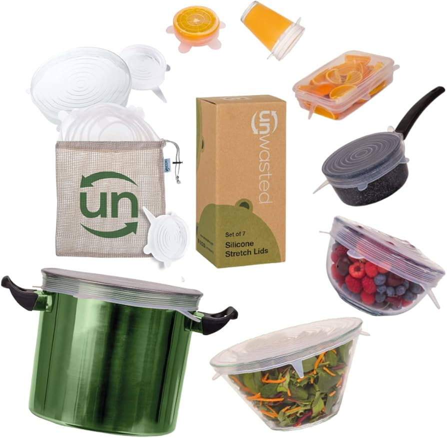 unwasted Reusable Silicone Lids – Versatile Freezer to Microwave Cover for Food – Leak-Proof ... | Amazon (US)