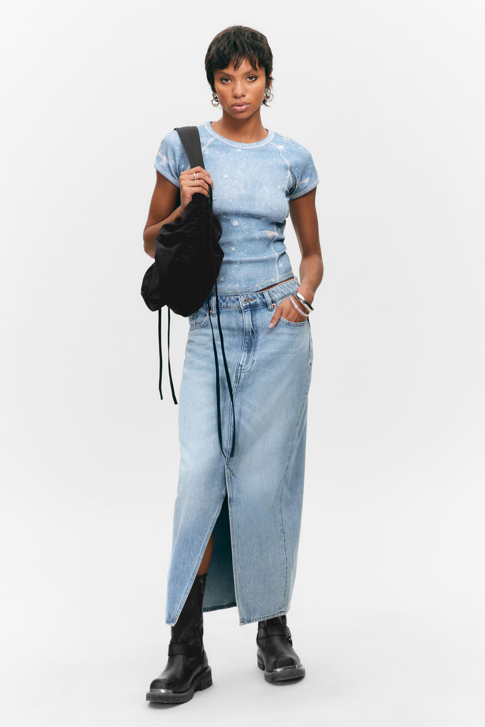 Midi denim skirt | Weekday