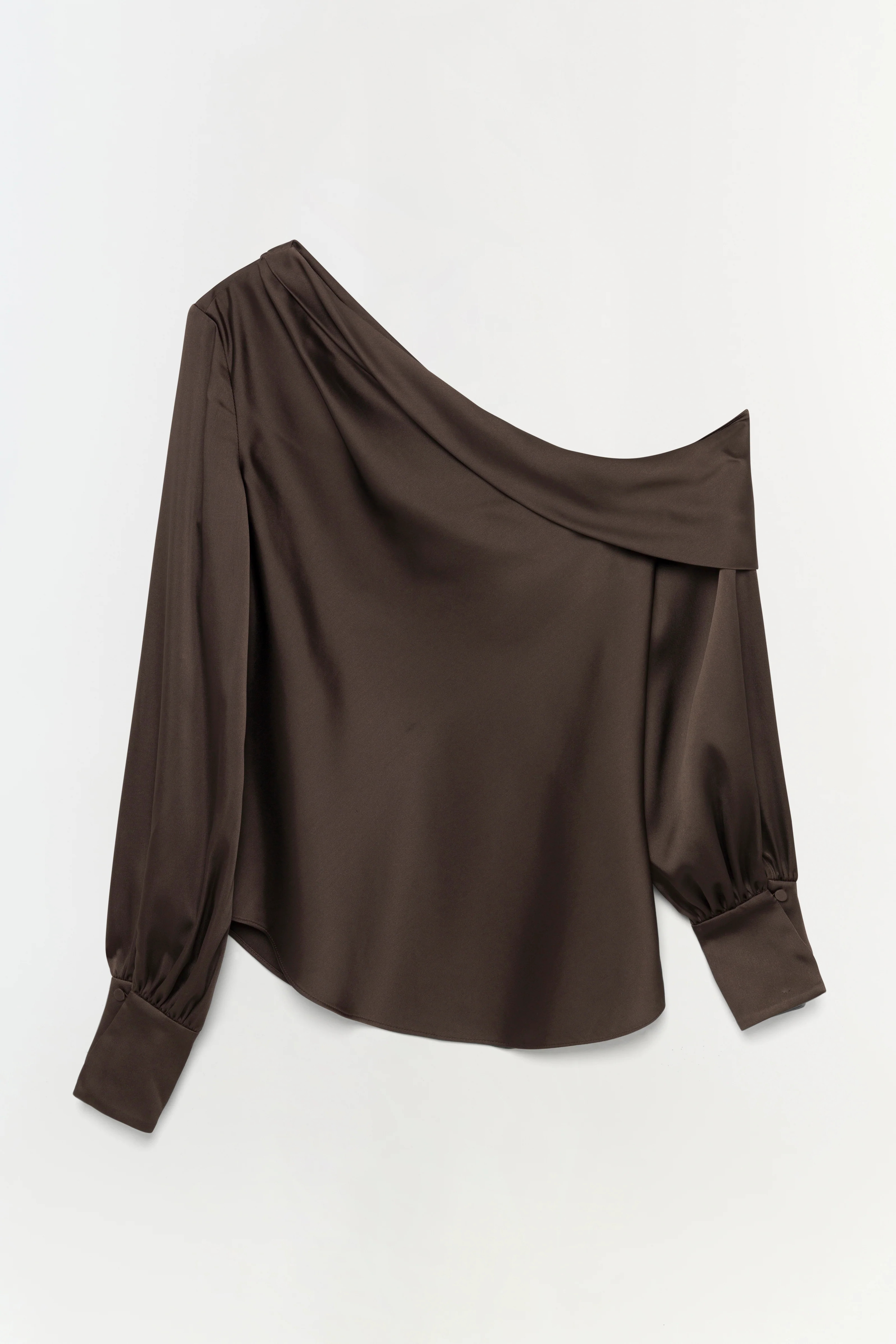 SIMKHAI Women's Alice Top in Chocolate, Satin, Size XS | Simkhai