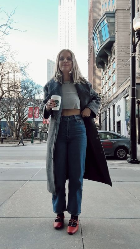 Easy transitional spring outfit. 
Wool blend coat
Cropped tee
Red Mary Jane’s 
Lace socks 

#LTKSpringSale #LTKSeasonal #LTKover40