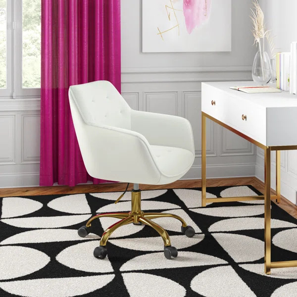 Clio Task Chair with Height Adjustable and Velvet Upholstery | Wayfair North America