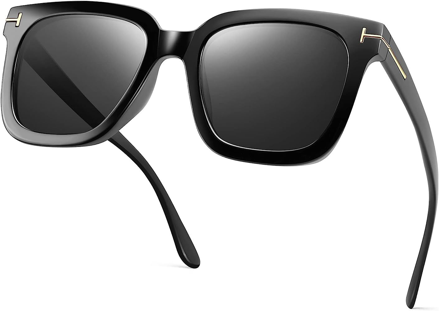 Amazon.com: WZERRY Polarized Sunglasses for Women, Classic Retro Square Oversized Sun Glasses UV4... | Amazon (US)