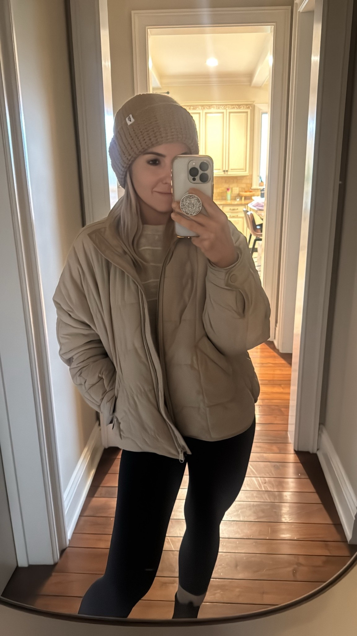 Comfiest jacket and beanie! My faves!! Wearing XS size for the jacket. 

#LTKActive #LTKPetite #LTKSeasonal