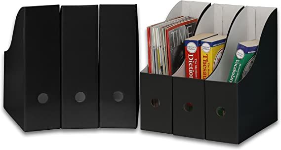 Simple Houseware Black Magazine File Holder Organizer Box (Pack of 6) | Amazon (US)