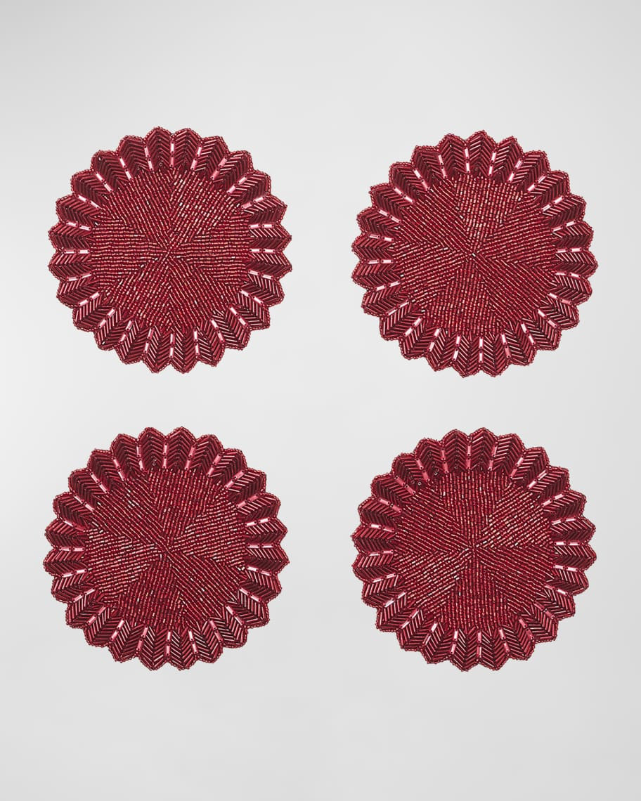 Baccarat x Kim Seybert x Baccarat Etoile Red Coasters, Set of 4 | Neiman Marcus