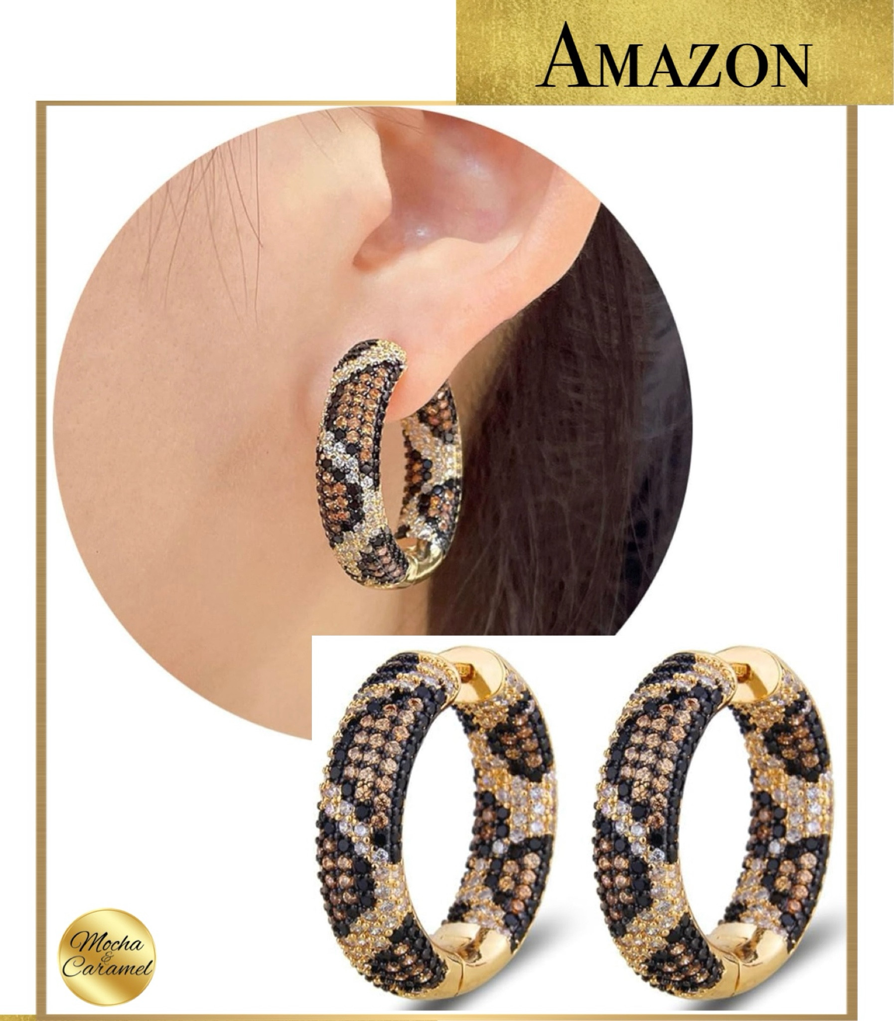 Amazon • Leopard Print Cubic Zirconia Hoop Earrings

#LTKstyletip #LTKworkwear #LTKSeasonal
