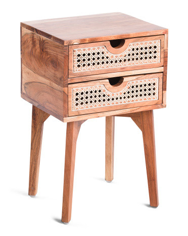 Rattan 2 Drawer Bedside Table | Marshalls