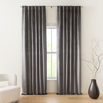 Luster Velvet Curtain - Slate | West Elm (US)