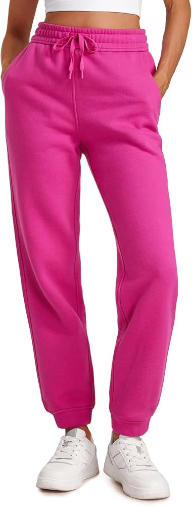 CRZ YOGA Cotton Fleece Lined Sweatpants Women High Waisted Warm Casual Lounge Jogger Pants with P... | Amazon (US)