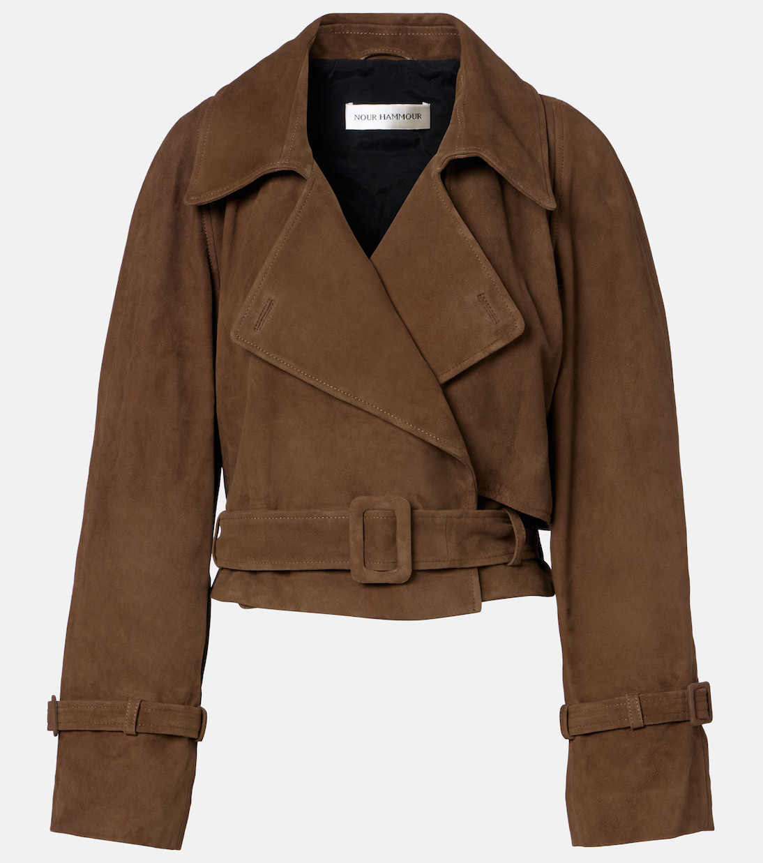 Hatti belted cropped suede trench coat | Mytheresa (US/CA)
