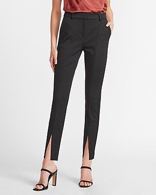 High Waisted Front Slit Skinny Pant | Express