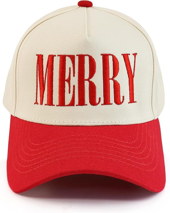 MERRY Hat, Christmas Embroidered Hat, Xmas Trucker Hat, Adjustable Santa Fit Hat for Comfort, Tre... | Walmart (US)