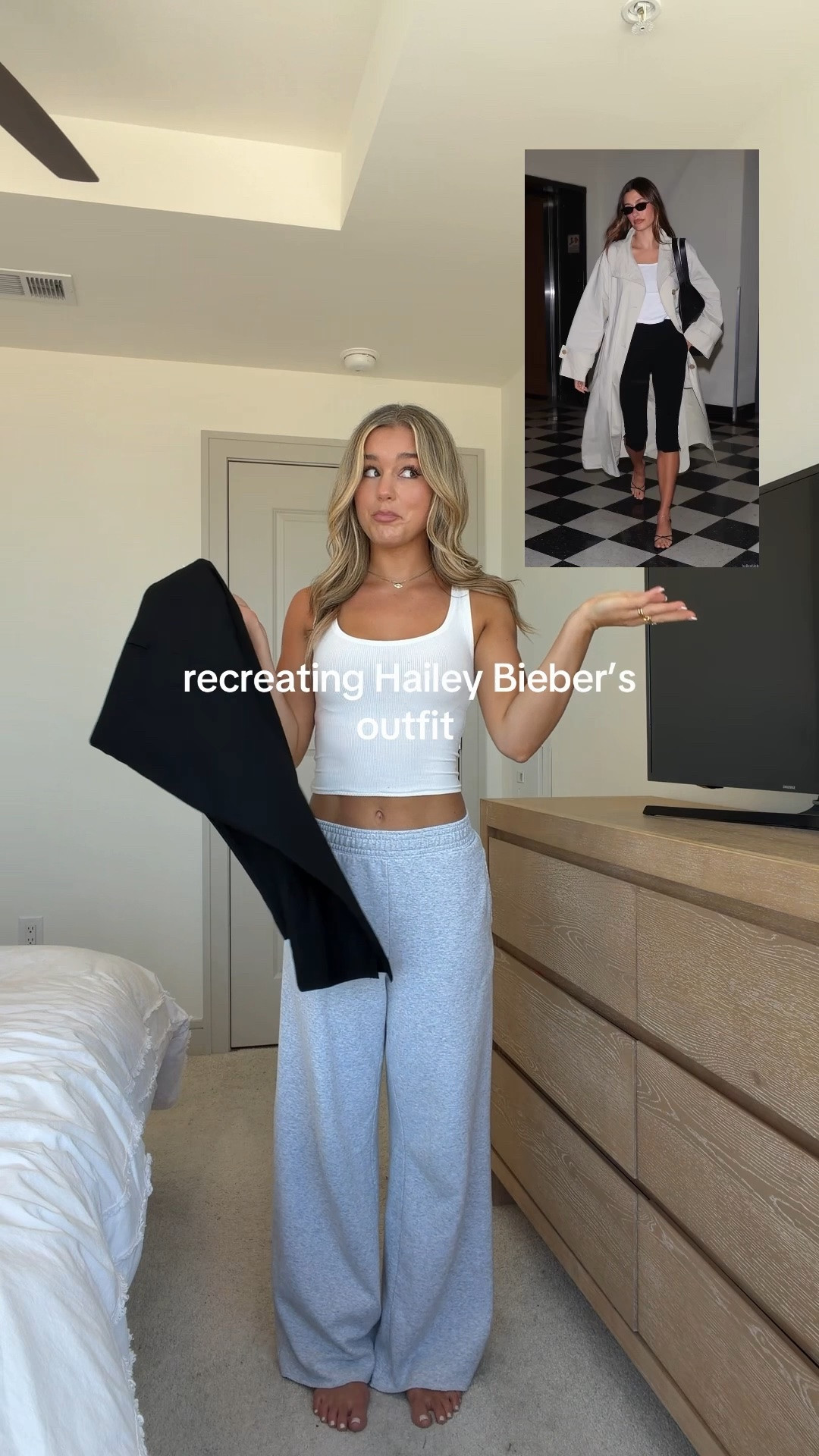 recreating Hailey Bieber’s outfit styling Capri for spring 🌸

#LTKootd