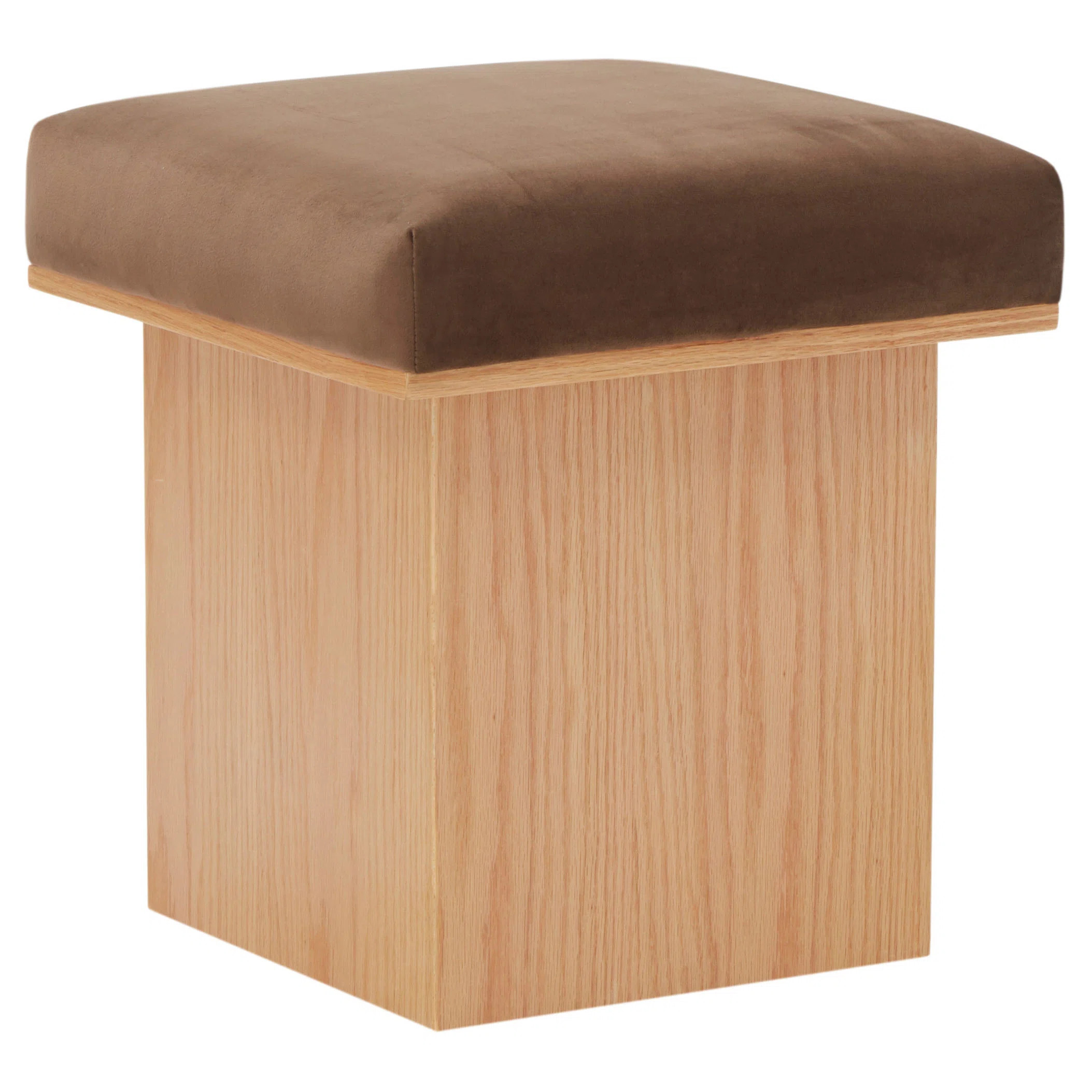 Latitude Run® Bourke Velvet And Wood Square Ottoman | Wayfair | Wayfair North America