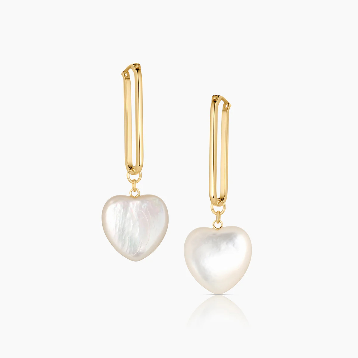 Gemma Mother of Pearl Heart Earrings | THATCH