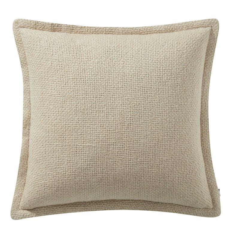 My Texas House 20" x 20" Andie Reversible Solid Taupe Cotton Decorative Pillow | Walmart (US)