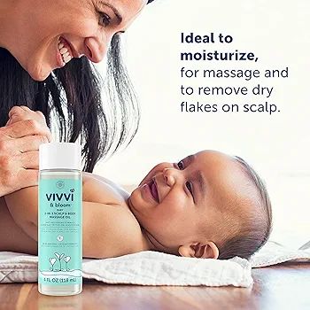 VIVVI & BLOOM Gentle 2-in-1 Baby Scalp & Body Massage Oil, Fast Absorbing Formula Ideal to Moistu... | Amazon (US)