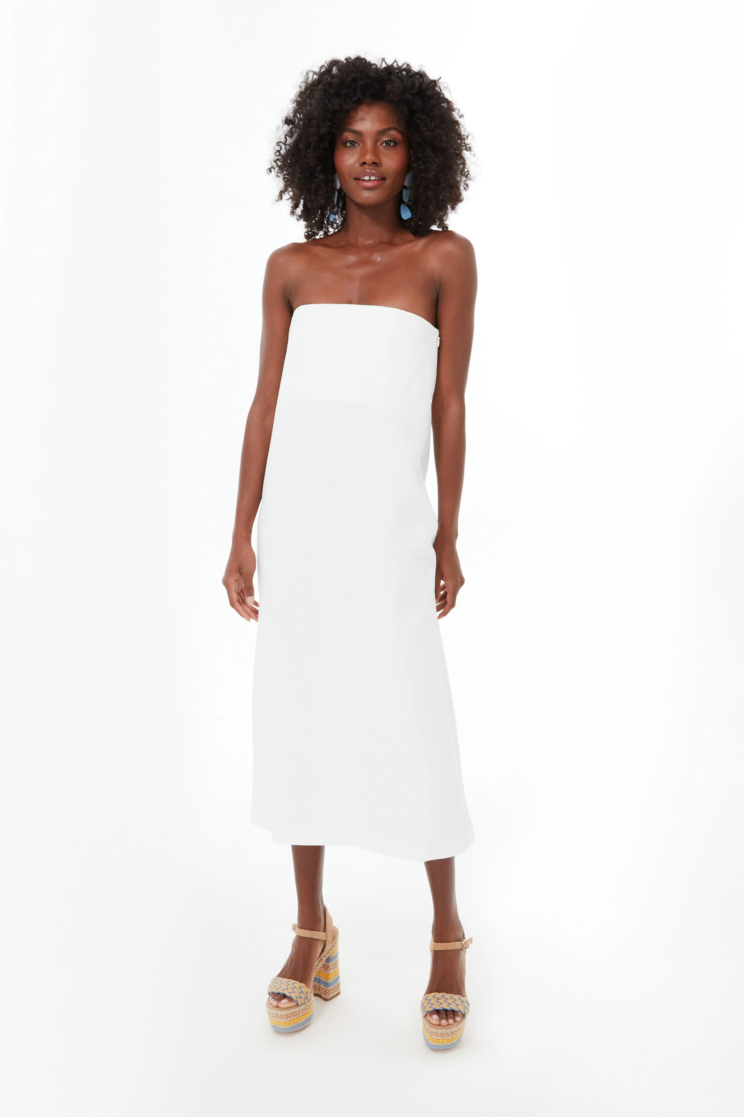 Strapless Ivory Crepe Marin Dress | Tuckernuck (US)