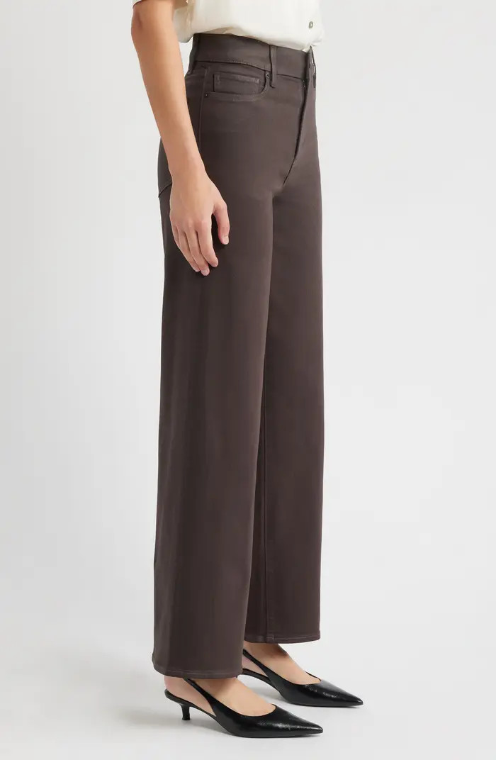 FRAME Le Slim Palazzo Coated High Waist Wide Leg Jeans | Nordstrom | Nordstrom