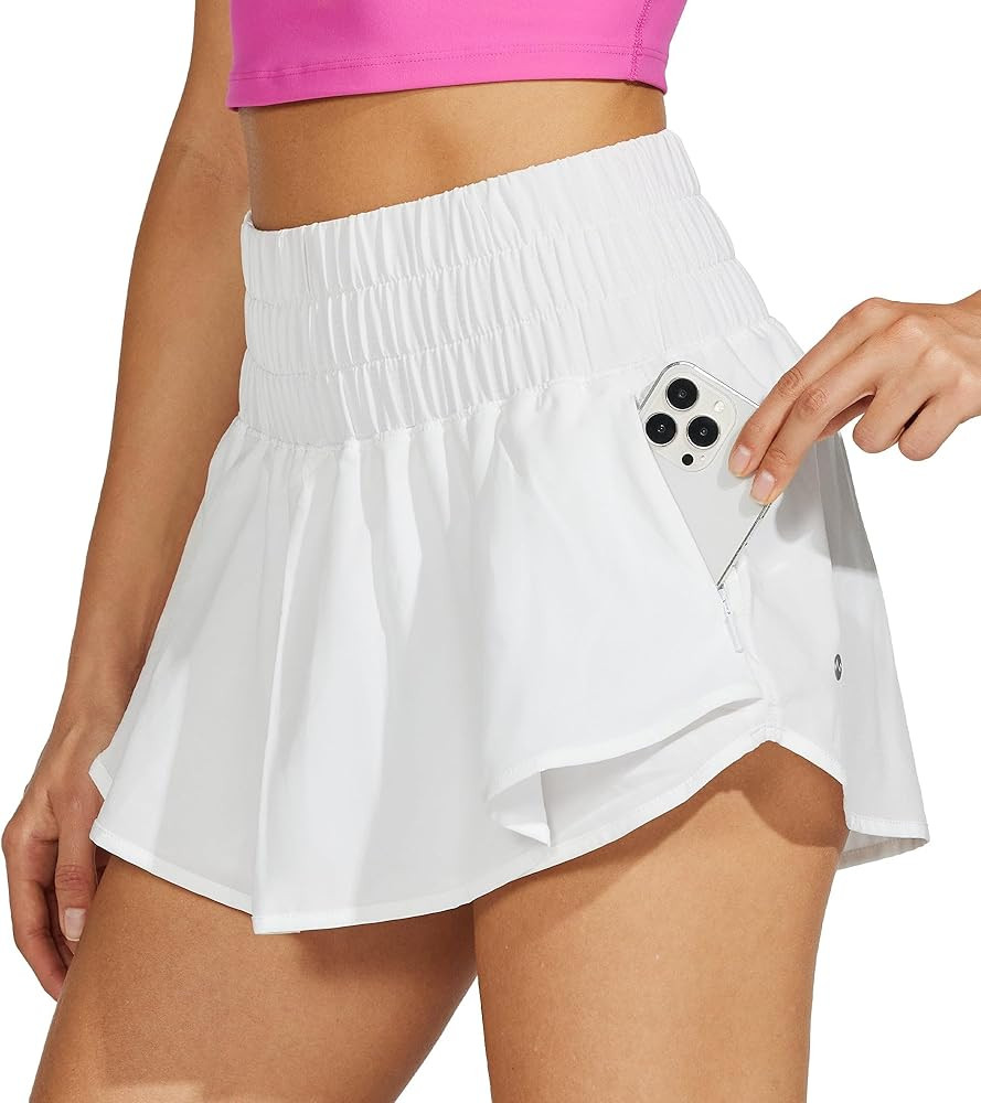 Willit Women's Running Skirt Shorts with Zip Pocket Flowy Athletic Workout Tennis Skorts High Wai... | Amazon (US)