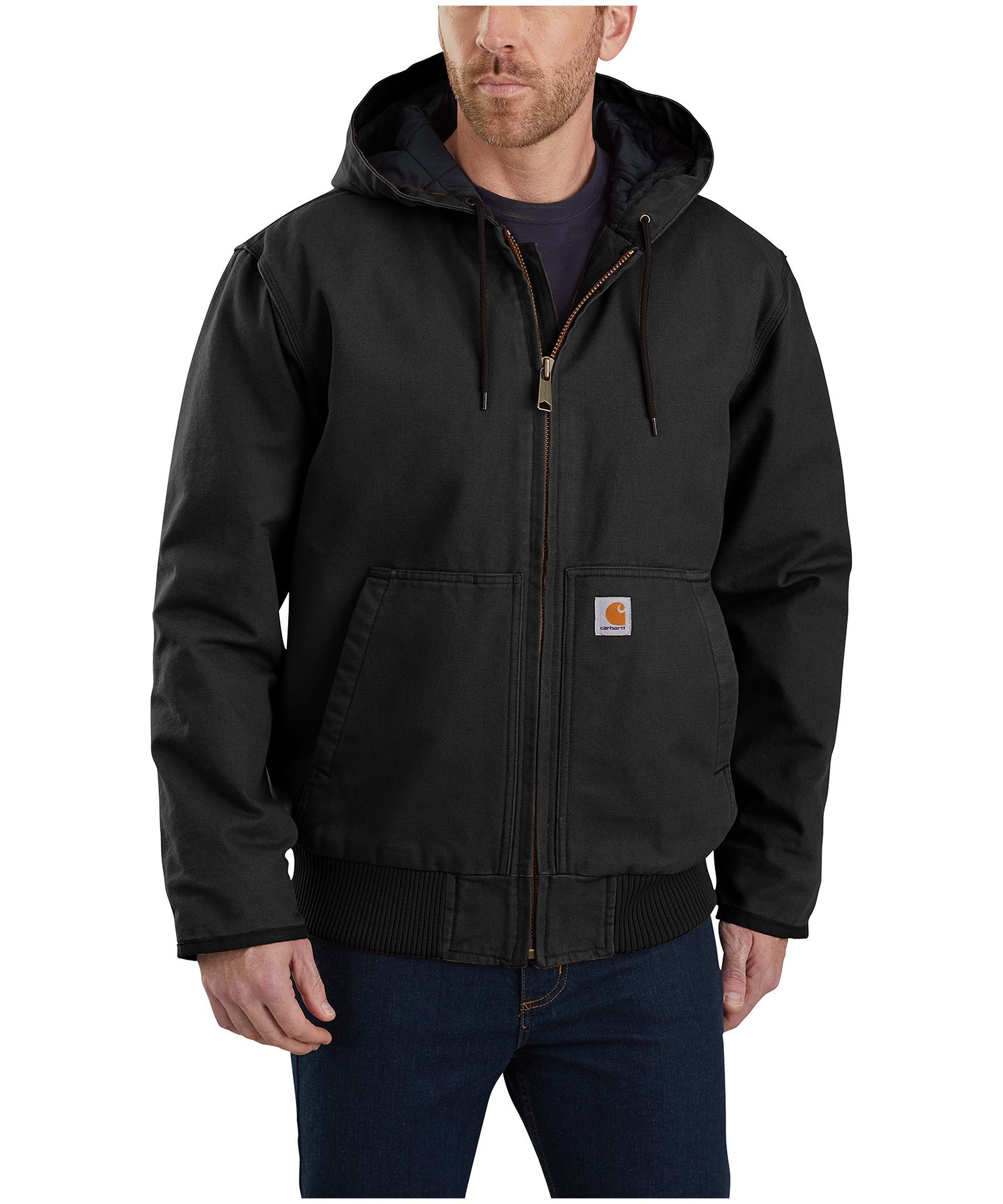 Carhartt Men's Loose Fit Washed Duck Insulated Active Jacket #104050BLK, #104050BLK-1 | Mark's - Lequipeur