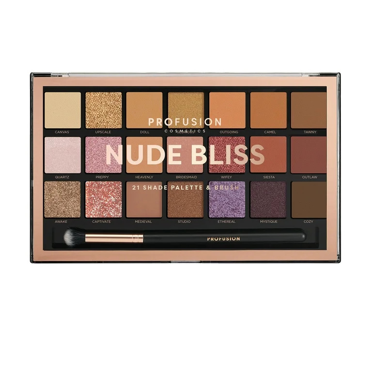 Profusion Cosmetics 21 Shade Eyeshadow Palette - Nude Bliss | Walmart (US)