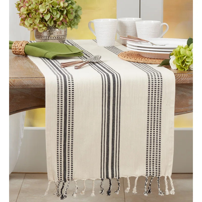 Croetter Rectangle Striped Cotton Table Runner | Wayfair North America