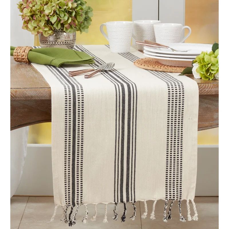 Croetter Rectangle Striped Cotton Table Runner | Wayfair North America