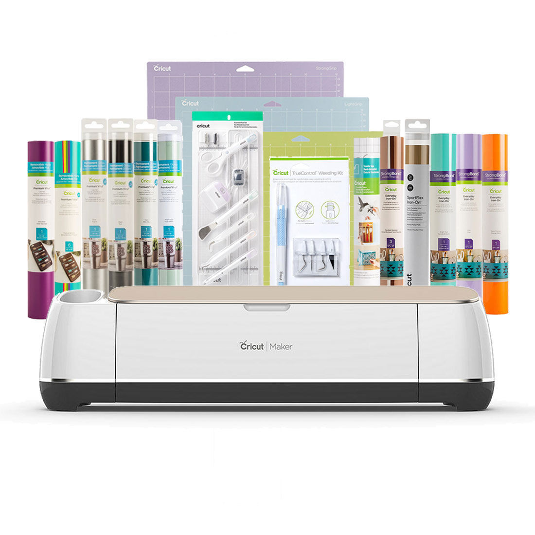 Cricut Certified Refurbished Cricut Maker + Essentials Bundle | Champagne | Cricut