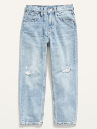 High-Waisted Slouchy Straight Built-In Tough Jeans for Girls | Old Navy (US)