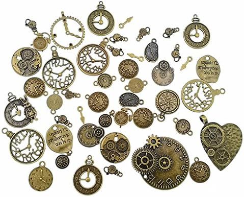 Kinteshun Clocks and Watches Dial Face Movement Charm Alloy Multistyle Steampunk Pendant Connecto... | Amazon (US)