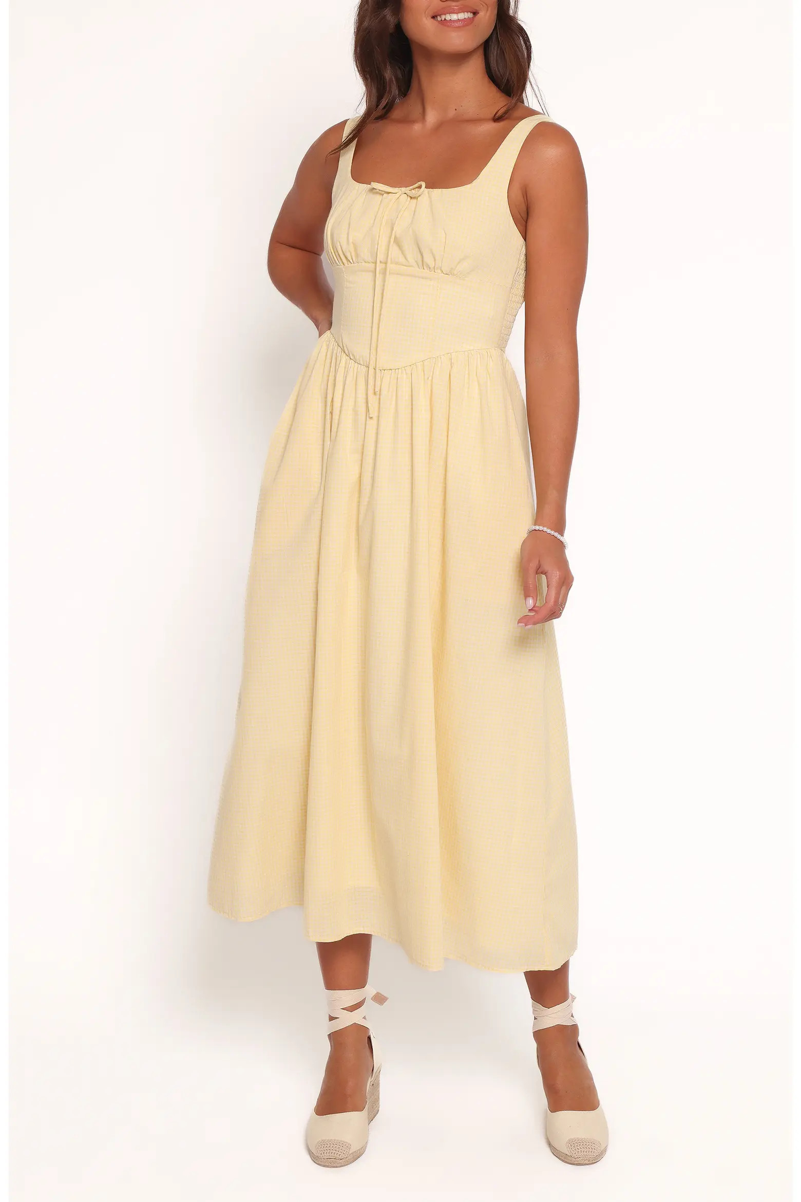 Kinslee Corset Cotton Blend Midi Dress (Women) | Nordstrom | Nordstrom