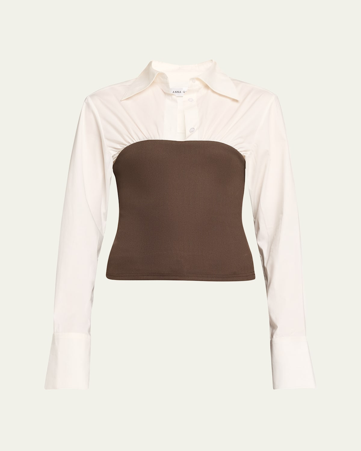 Pippa Long-Sleeve Combo Top | Bergdorf Goodman