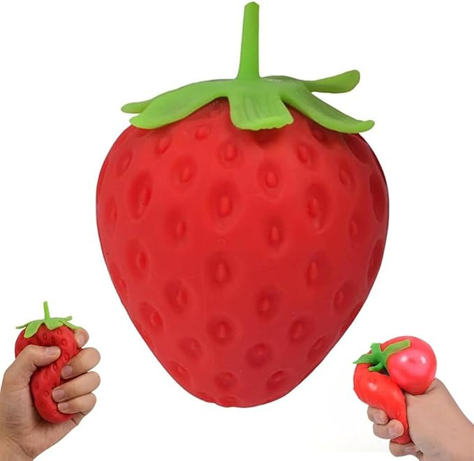 Strawberry Squishy, Realistic Strawberry Ball Relieve Stress and Anxiety,Party Favor Slow Rise Pr... | Amazon (US)