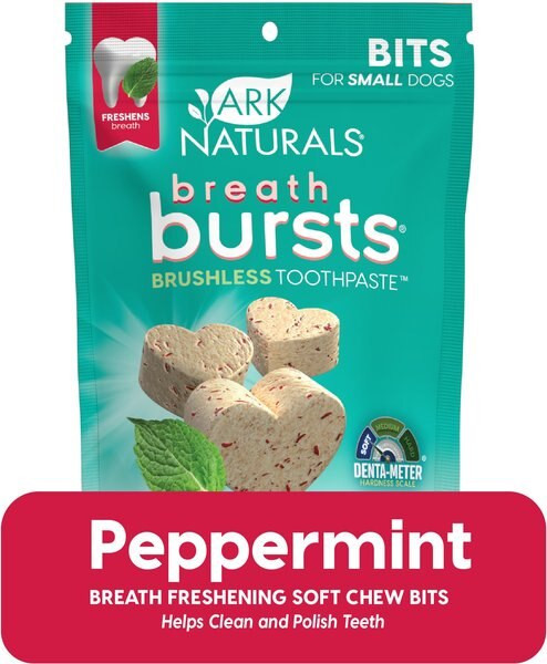 Ark Naturals Breath Bursts Peppermint Bits Small Dental Dog Treats, 4-oz bag | Chewy.com