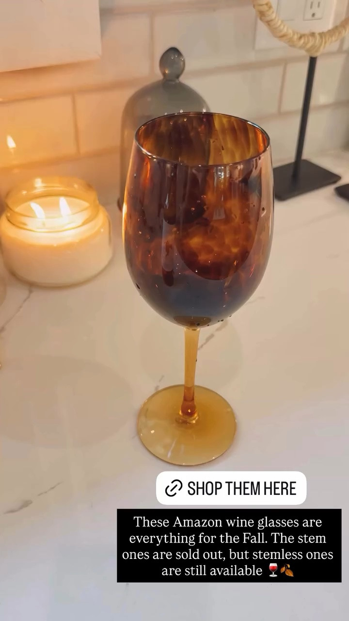 These Amazon wine glasses are everything for the Fall. The stem ones are sold out, but stemless ones are still available 🍷🍂