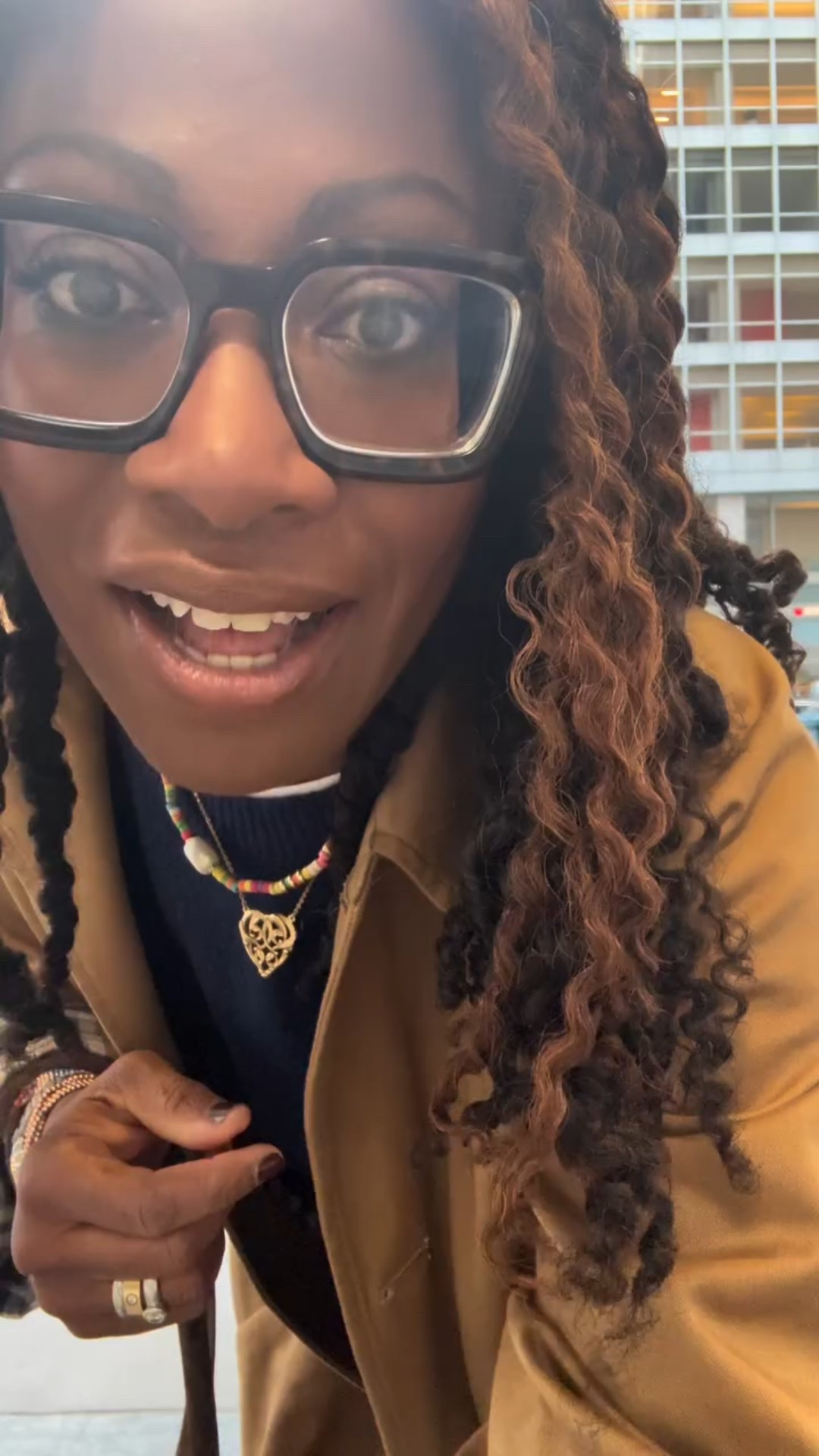 Hello from nyc 🍎 🚕

Trench @sezane 
Trousers @damsonmadder 
Sweater and tee @gap 
Shoes @zara 
Bag @cosstores 
Heart necklace @shoplostsoulfound 
Beaded necklace @elissarobynjewelry