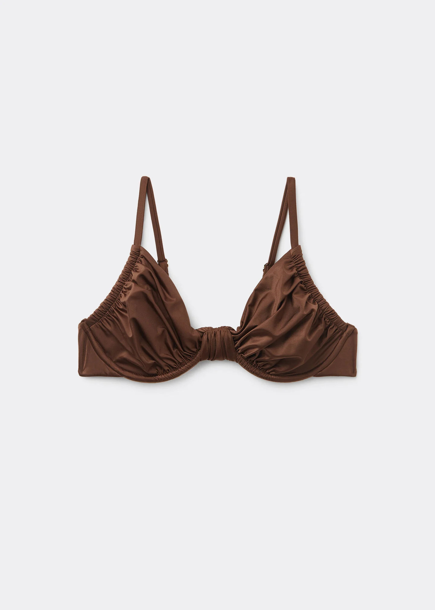 Shiny Satin Balconette Swimsuit Top | Calzedonia US