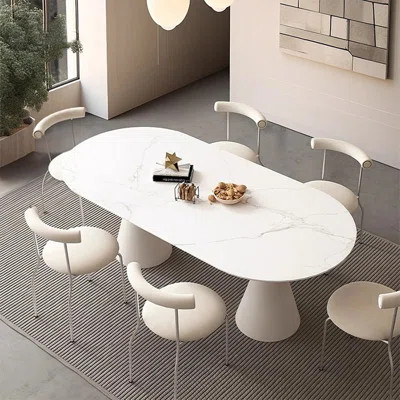 Cream Sintered Stone Tabletop Dining Table | Wayfair North America