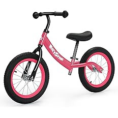 14 Inch Balance Bike for Kids 3-7 Year Old, Kids Bike with No Pedals, Air Rubber Tires, Adjustabl... | Amazon (US)