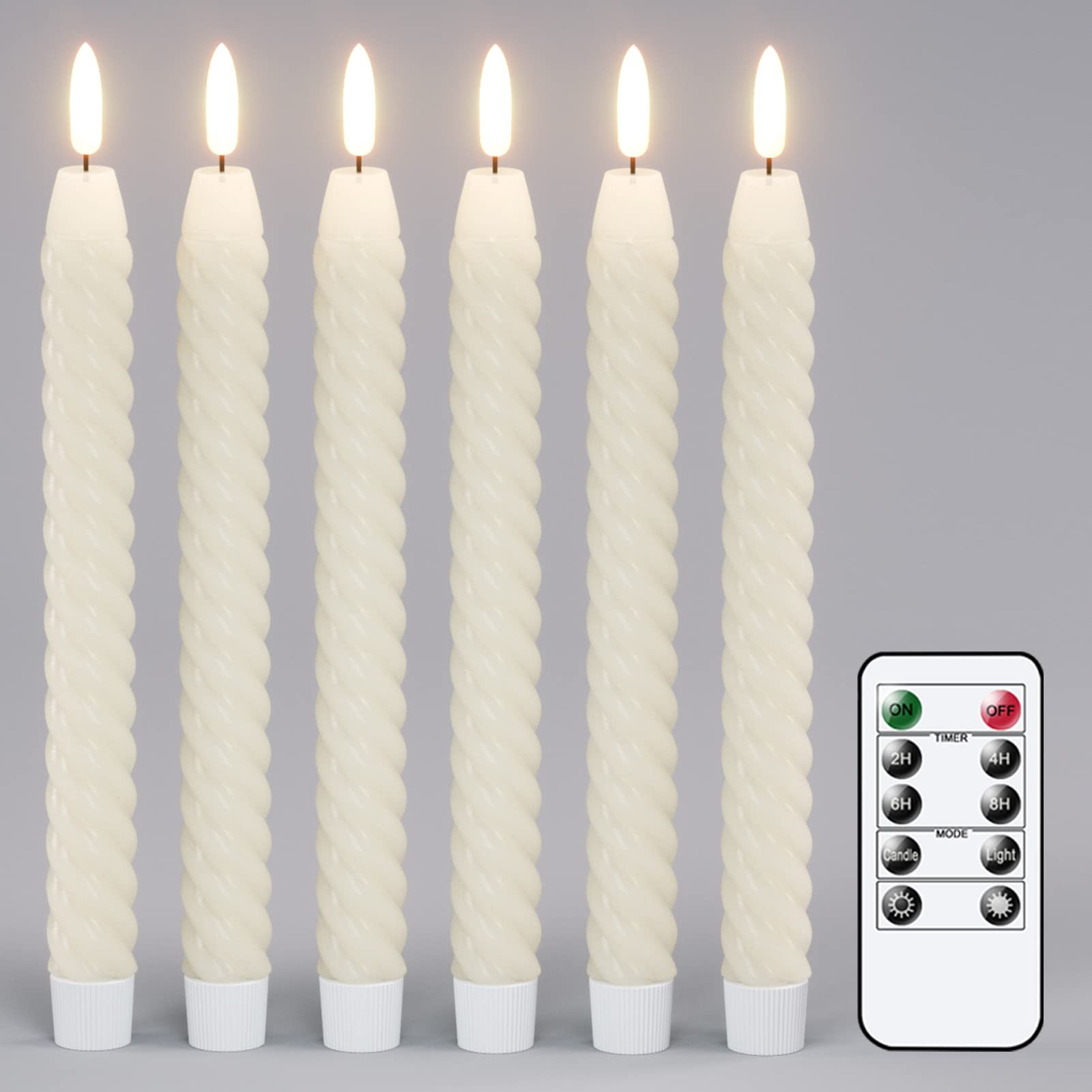 Flameless Taper Candles Spring Pastel Flickering with Remote Timer, LED Taper Candles Battery Ope... | Amazon (US)