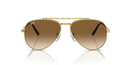 Ray-Ban RB3625 New Aviator Sunglasses, Gold/Clear Gradient Brown, 58 mm | Amazon (US)