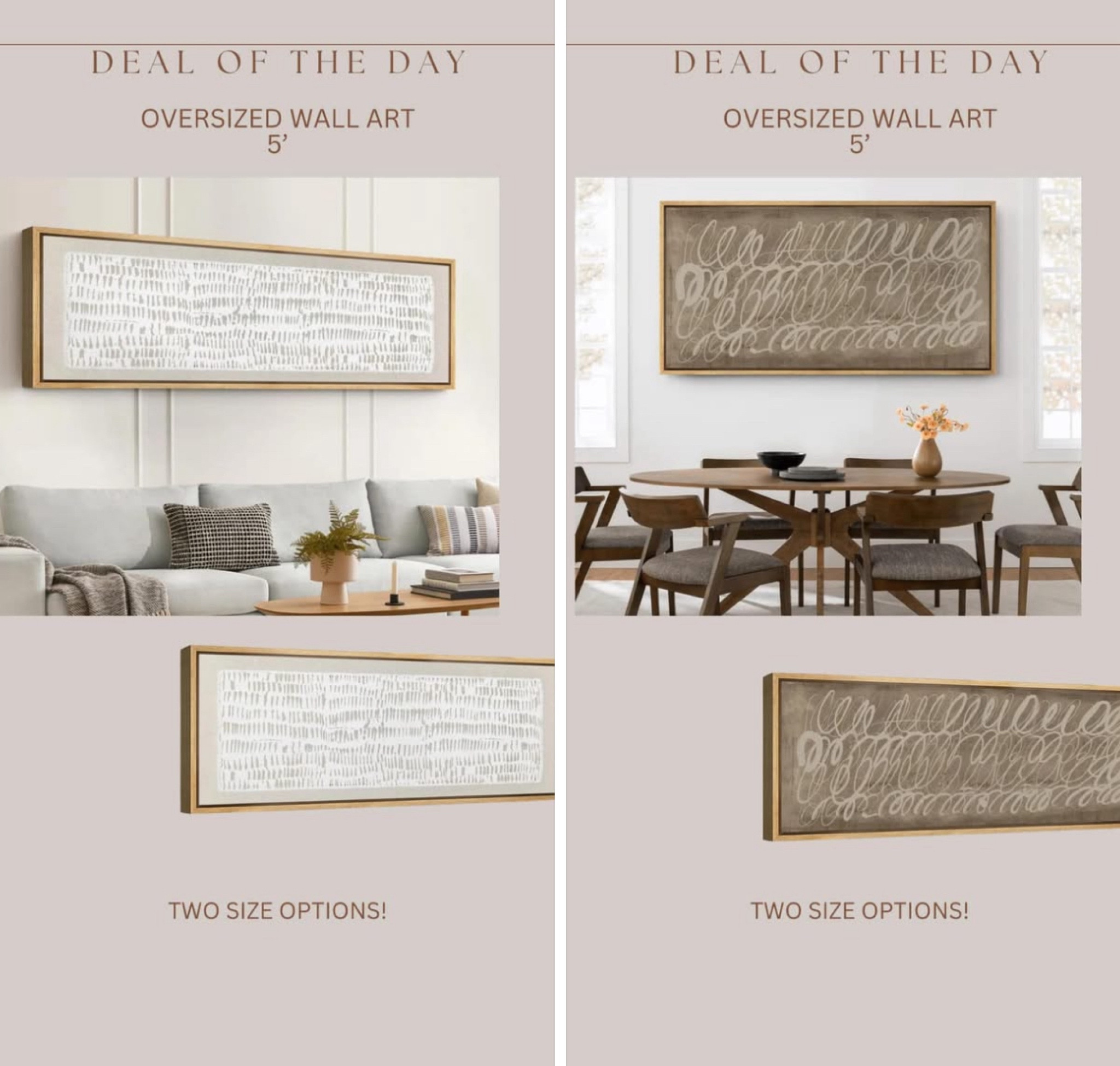 New oversized wall art!!!!!! These are the best priced 5’ options 😍🙌🏻 perfect for any long wall (above bed, above sofa, in hallway, above sideboard etc)



#LTKStyleTip #LTKSaleAlert #LTKHome
