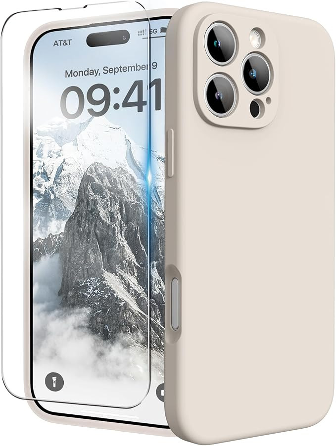 for iPhone 16 Pro Max Case, Liquid Silicone Case with Camera Protection Soft Gel Rubber Cover wit... | Amazon (US)