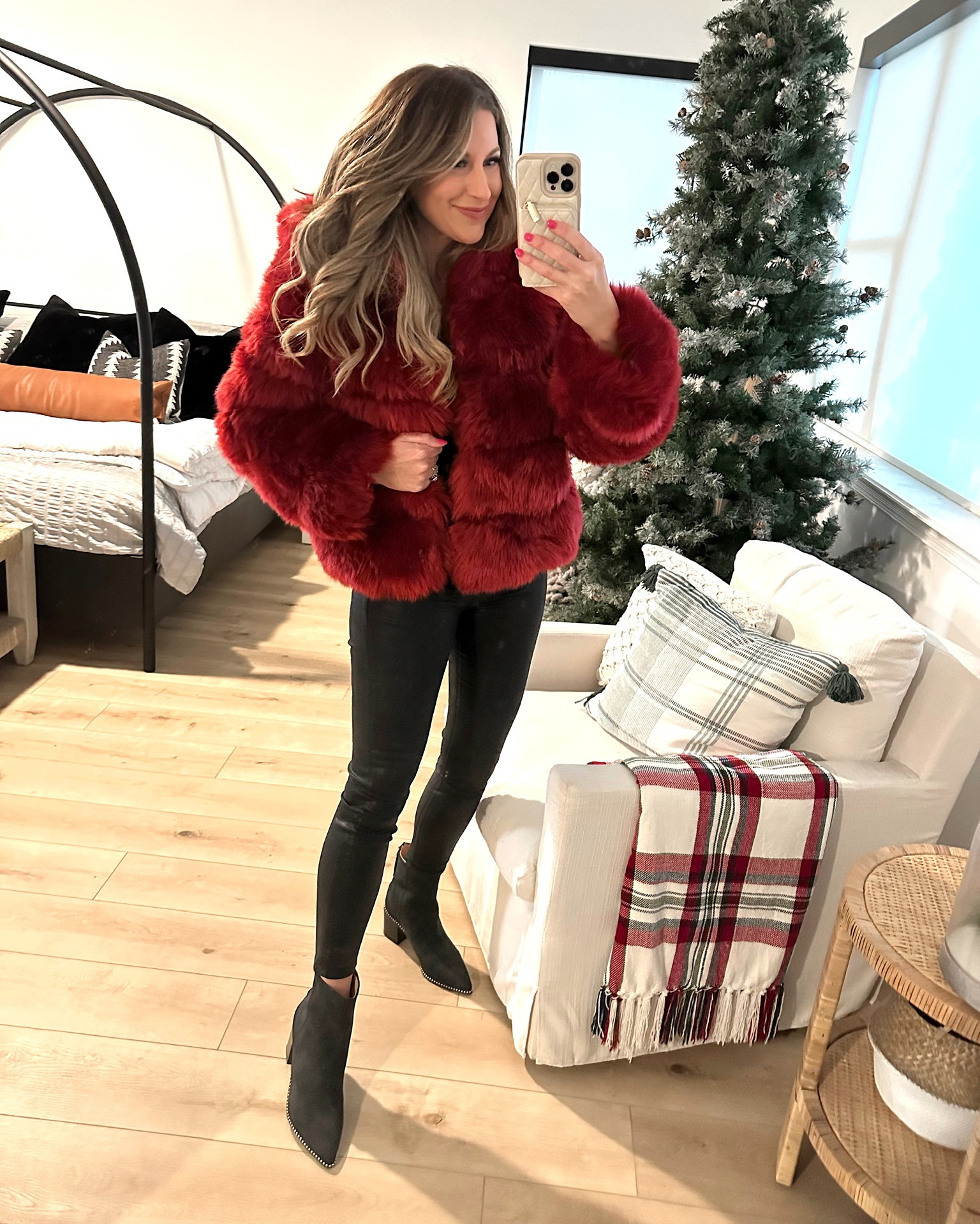 In a small bodysuit, medium faux fur coat & size 29 jeans for winter from Amazon - all fits TTS.

#LTKunder50 #LTKHoliday #LTKSeasonal