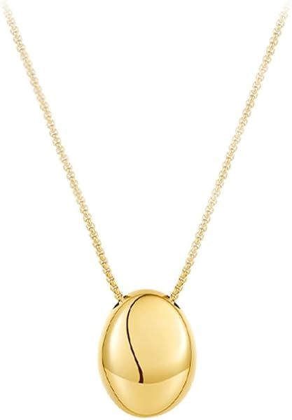 ADAJURI Pebble Pendant Larait Necklace For Women | Waterproof Dainty Matinee Small Waterdrop Pull... | Amazon (US)