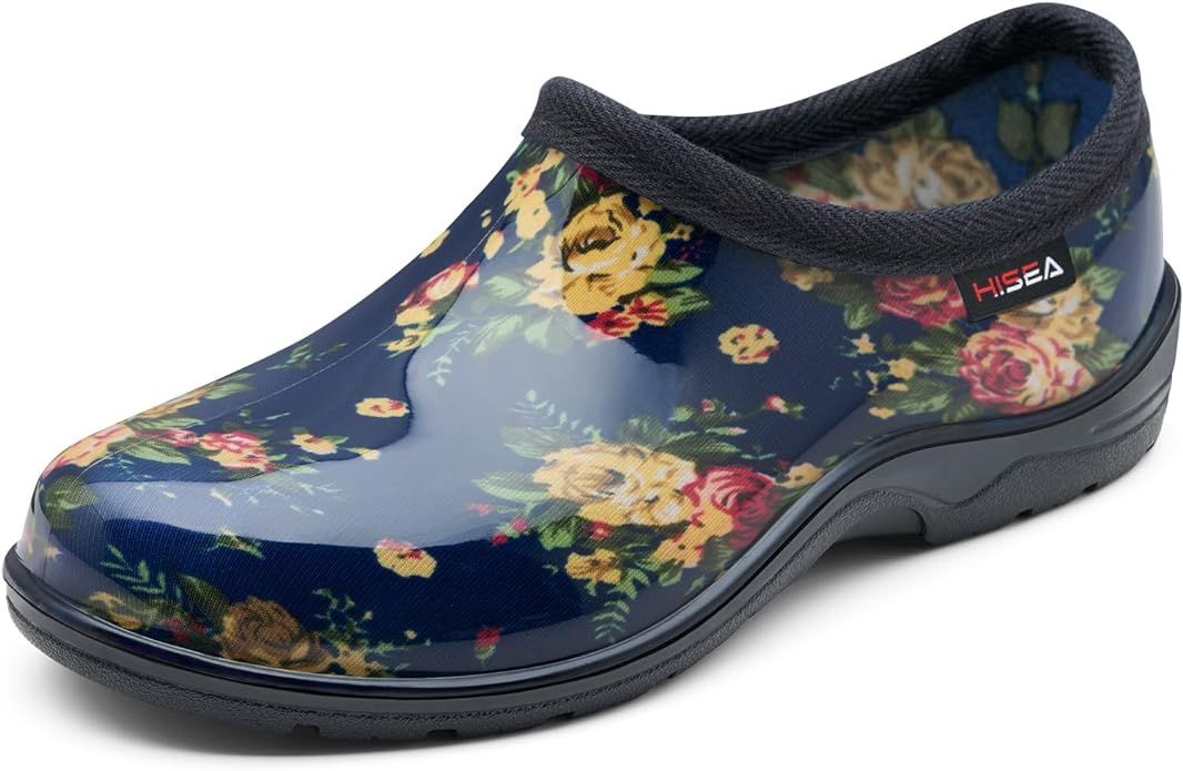 HISEA Waterproof Garden Shoe for Women Outdoor Slip-On Rain Footwear Rubber Rain Shoes Short Ankl... | Amazon (US)
